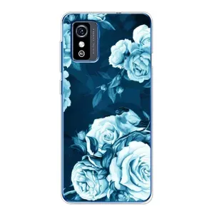 Чехлы (ART) Цветы на ZTE Blade L9 (VPrint) (Голубые Бутоны)