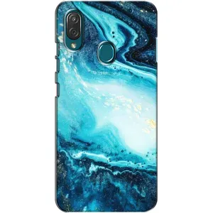 Мраморний чехол на ZTE Blade V10 Vita (VPrint) (Блакитний мрамор)