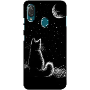 Чохол з принтом для ZTE Blade V10 Vita (AlphaPrint) Модні коти (Котик і місяць)