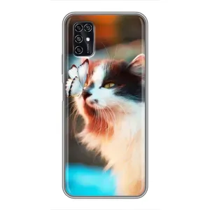 Чохол на ZTE Blade V2020 Smart з Котиками (VPrint) (Котик з метеликом)
