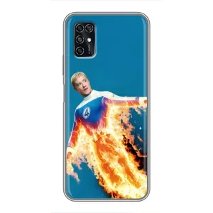 Чехол с принтом Фантастическая четверка для ZTE Blade V2020 Smart (Человек-факел в огне)
