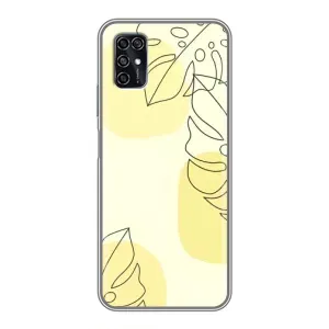 Силиконовый чехол с принтом в цветах на ZTE Blade V2020 Smart (Желтая монстера арт)