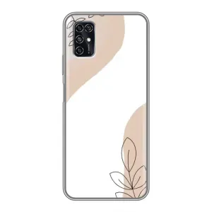 Силиконовый чехол с принтом в цветах на ZTE Blade V2020 Smart (Нюдовая веточка абстракция)