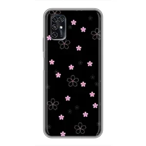 Чохол з розовим принтом для ZTE Blade V2020 Smart (Рожеві квіти на чорному)