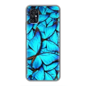 Чохол з принтом для ZTE Blade V2020 Smart - (Прикольні) (AlphaPrint) (Сині метелики)