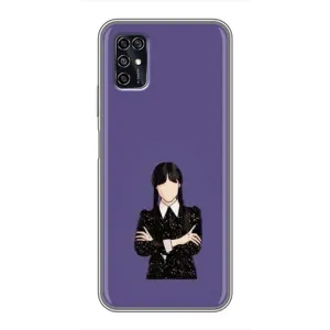 Чехлы Венсдей на ZTE Blade V2020 Smart Уэнсдей (AlphaPrint) (Уэнздей в черном)
