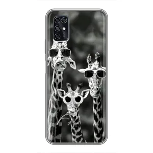 Силіконовий чохол з КАРТИНКАМИ літо для ZTE Blade V2020 Smart (AlphaPrint) (Жирафи в окулярах)