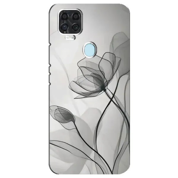 Чохол з принтом «Чорні квіти» для ZTE Blade V2020