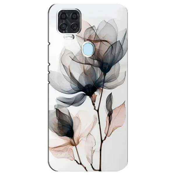 Чохол з принтом «Квіти на білому» для ZTE Blade V2020