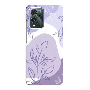 Силконовий чохол з принтом в квітах на ZTE Blade V40 Pro (Фіолетове листя абстракція)