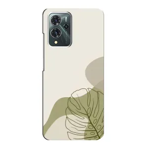 Силконовий чохол з принтом в квітах на ZTE Blade V40 Pro (Зелена монстера дизайн)