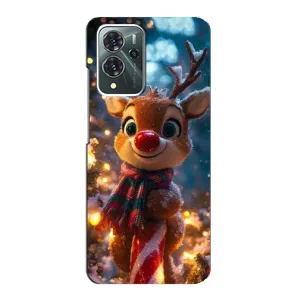 Яркий чехол для ZTE Blade V40 Pro с Зимними Оленятами (Олень с шарфом)