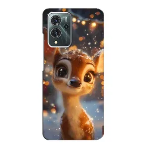 Яркий чехол для ZTE Blade V40 Pro с Зимними Оленятами (Олененок среди гирлянд)