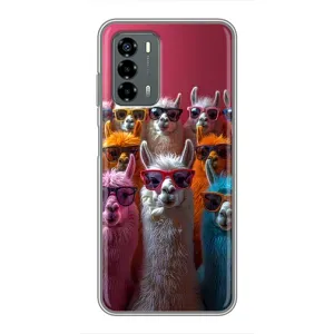 Чохол з принтом стильні тварини для  ZTE V40 Віта (Лами в окулярах)