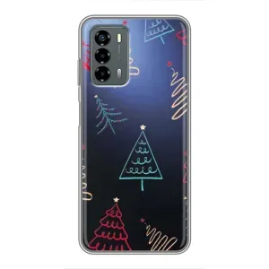 Зимні Чохли для  ZTE V40 Віта - прозорий фон (Різдвяні ялинки)