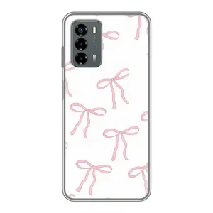 Чохол з бантиками на  ZTE V40 Віта (Рожеві бантики)