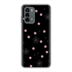 Чехол с розовым рисунком для Blade V40 Vita (Розовые цветы на черном)