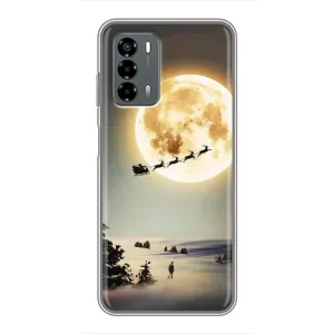 Новогодние, Праздничные Чехлы для Blade V40 Vita - 2024 год (Санта на луне)