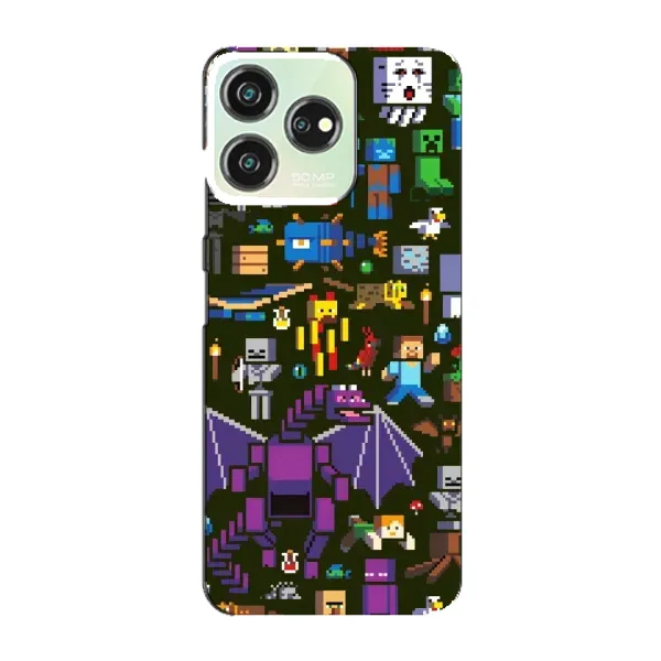 Чехол с принтом «Коллаж Майнкрафт» для ZTE Blade V50 Design