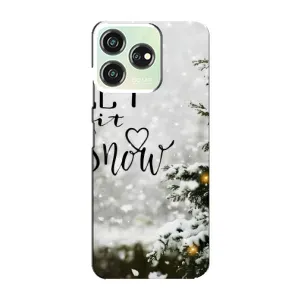 Новогодние, Праздничные Чехлы для ZTE Blade V50 Design - 2024 год (Let it snow)