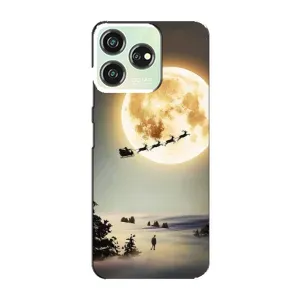 Новогодние, Праздничные Чехлы для ZTE Blade V50 Design - 2024 год (Санта на луне)