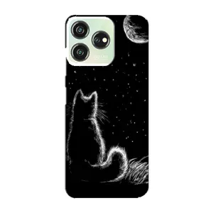 Чохол з принтом для ZTE Blade V50 (AlphaPrint) Модні коти (Котик і місяць)