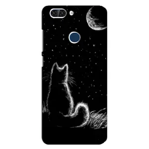 Чохол з принтом для ZTE Blade V9 (AlphaPrint) Модні коти (Котик і місяць)