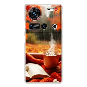 Чехол с уникальным дизайном «Осень с кофе» для ZTE Nubia Z70 Ultra