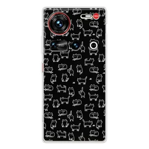 Чехол с принтом для ZTE Nubia Z70 Ultra (AlphaPrint) Модные коты