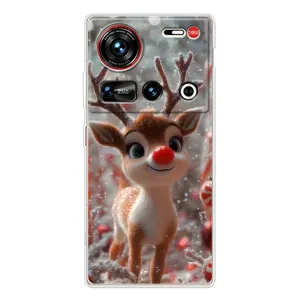 Яркий чехол для ZTE Nubia Z70 Ultra с Зимними Оленятами