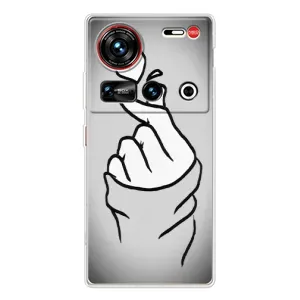 Чехол с принтом для ZTE Nubia Z70 Ultra (AlphaPrint - Знак сердечка)