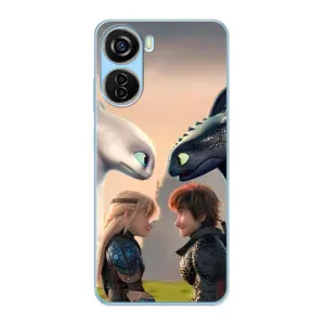 Чехол как приручить дракона на ZTE V40 Design (Иккинг и Астрид)