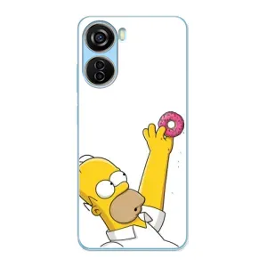 Чехол с Симпсонами для ZTE V40 Design (VPrint) (Гомер с пончиком)
