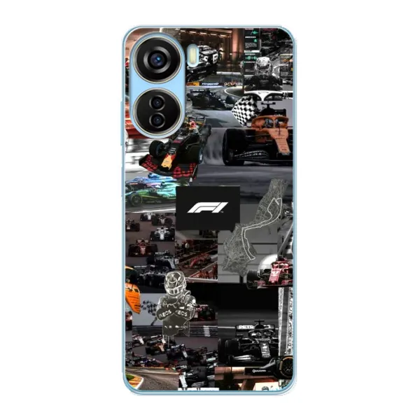 Чехол с принтом «Гоночный коллаж Ф1» для ZTE V40 Design