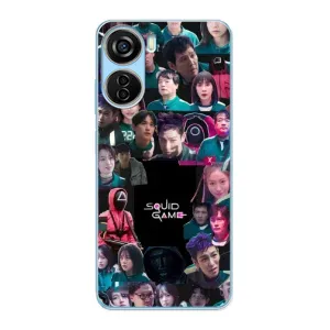 Чехол Гра в кальмара для ZTE V40 Design (Коллаж Игра кальмара)