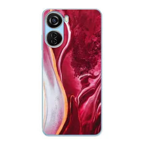 Чехол с принтом «Мрамор красный» для ZTE V40 Design