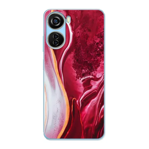 Чехол с принтом «Мрамор красный» для ZTE V40 Design