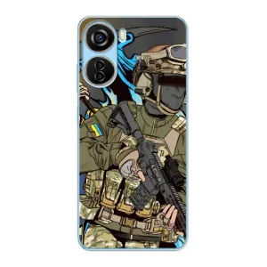 Чехлы с картинкой ЗСУ для ZTE V40 Design (AlphaPrint) (Воин ВСУ)