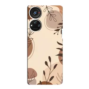 Чохол з квітковим принтом на ZTE Blade V40s (Коричневі квіти)