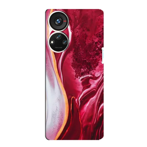 Чехол с принтом «Мрамор красный» для ZTE Blade V40s