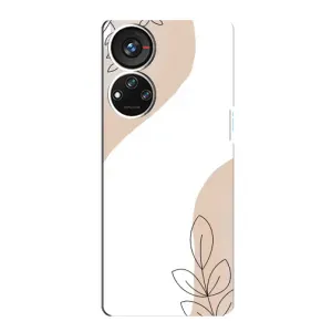 Силконовий чохол з принтом в квітах на ZTE Blade V40s (Нюдова гілочка абстракція)