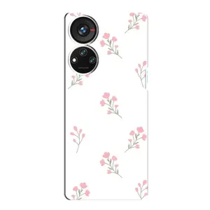Чохол з квітковим принтом на ZTE Blade V40s (Рожеві квіти)