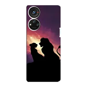 Чохол Король лев на ZTE Blade V40s (Силует Сімба і Налу)