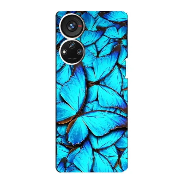 Чохол з принтом «Сині метелики» для ZTE Blade V40s
