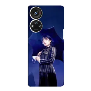 Чохли Венсдей на ZTE Blade V40s Уенсдей (AlphaPrint) (Венздей з парасолькою)