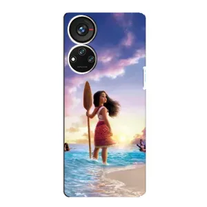 Чохол з мультфільмом Ваяна ZTE Blade V40s (Моана з веслом)